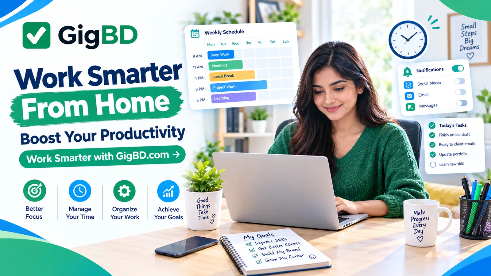 GigBD.com guide to improving productivity while working from home