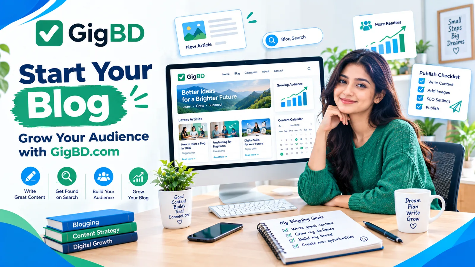 GigBD.com guide to starting a blog and growing an online audience
